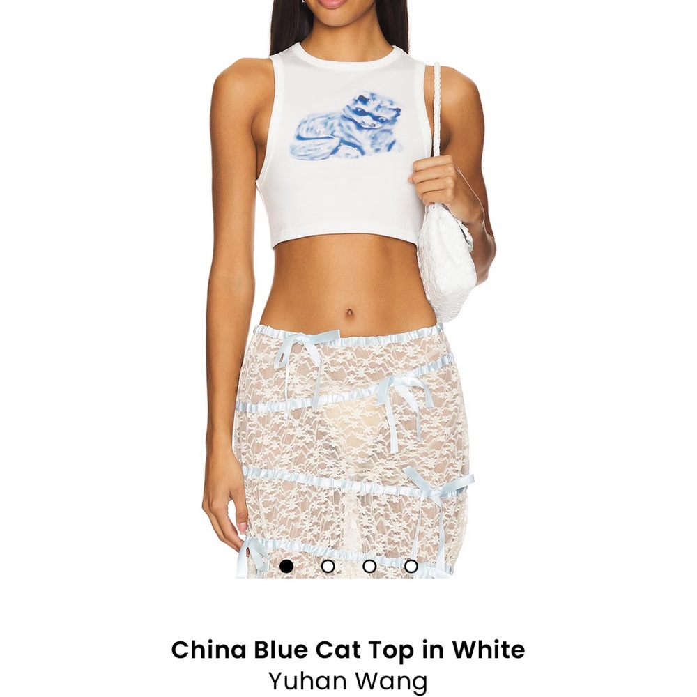 Yuhan wang China Blue Cat Top in White